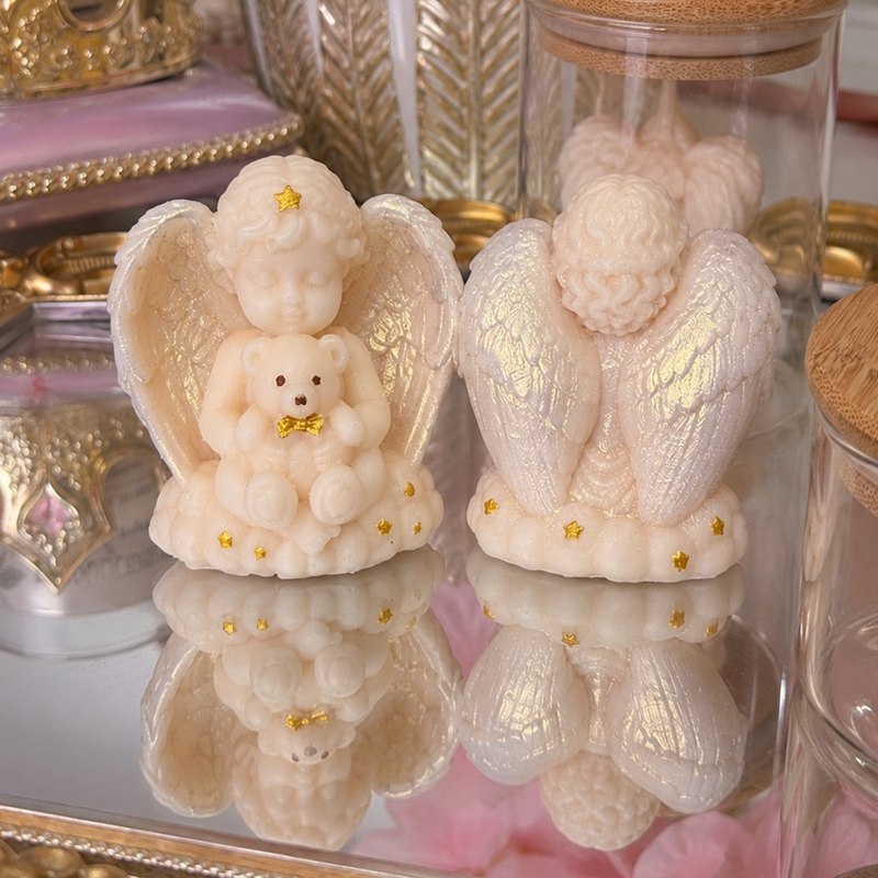 Velas artesanales BellaV: Ángeles Guardianes hechos con nuestros moldes